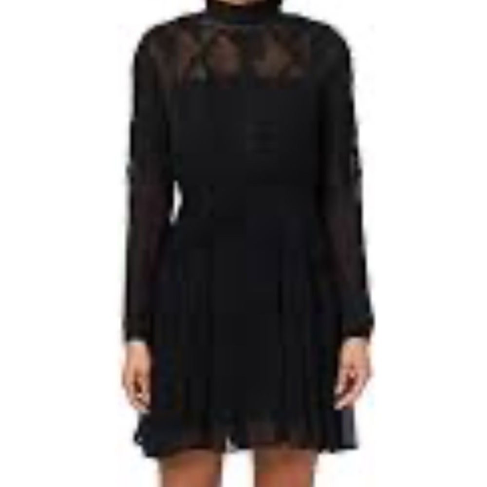 All Saints Black Long Sleeve Sybil Mini Dress